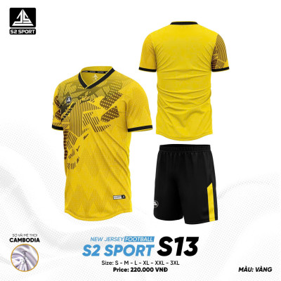 ÁO BÓNG ĐÁ KHÔNG LOGO S2 SPORT S13